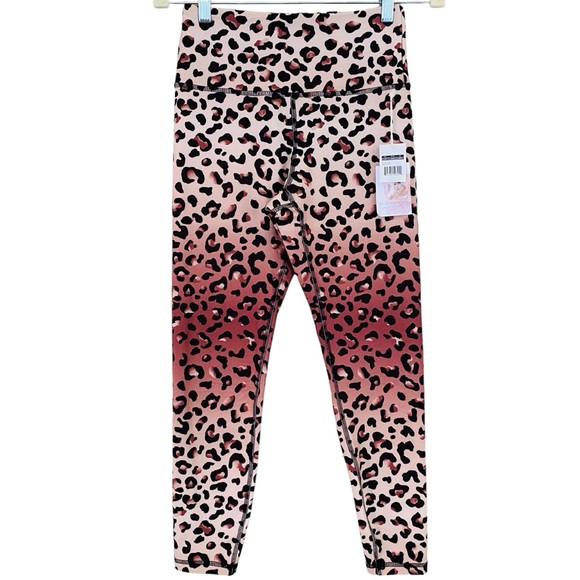 Jessica Simpson NWT Colorful Ombré Leopard Print Stretch Athletic Legging Medium - Picture 2 of 7